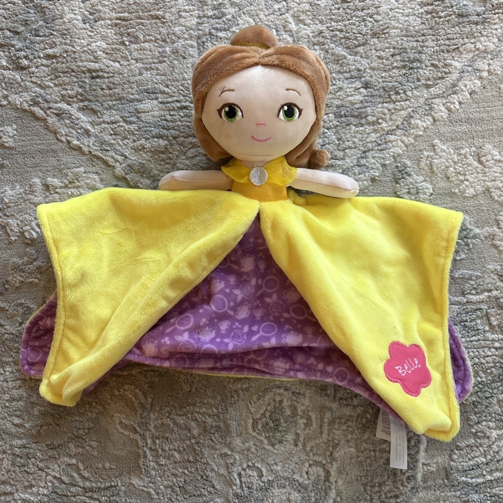 Disney Baby Princess Belle Beauty & the Beast Security Blanket Lovey 14"X14"